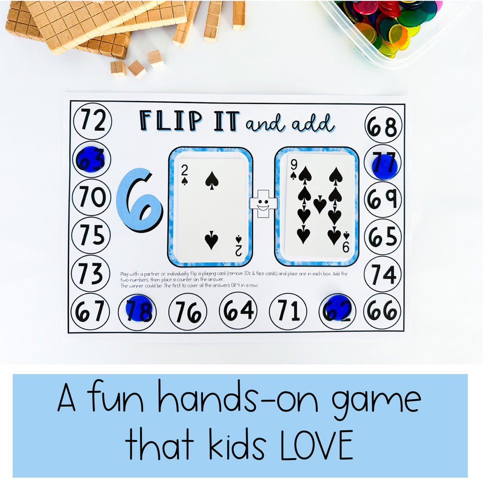 Flip Math Addition Addition Flip It Games - 2-Digit Addition – Rainbow Sky Creations AU