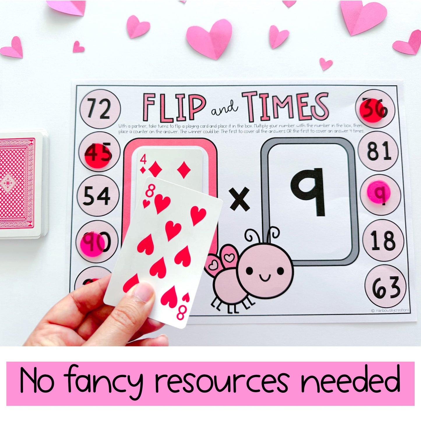 Valentine's Day Flip It Multiplication Games / Division Games