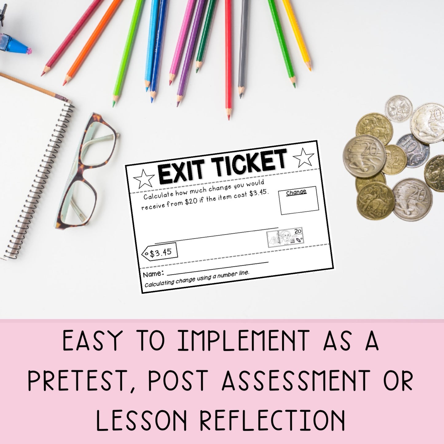 Australian Money Exit Tickets | Exit Slips | Maths Assessment | Year 4