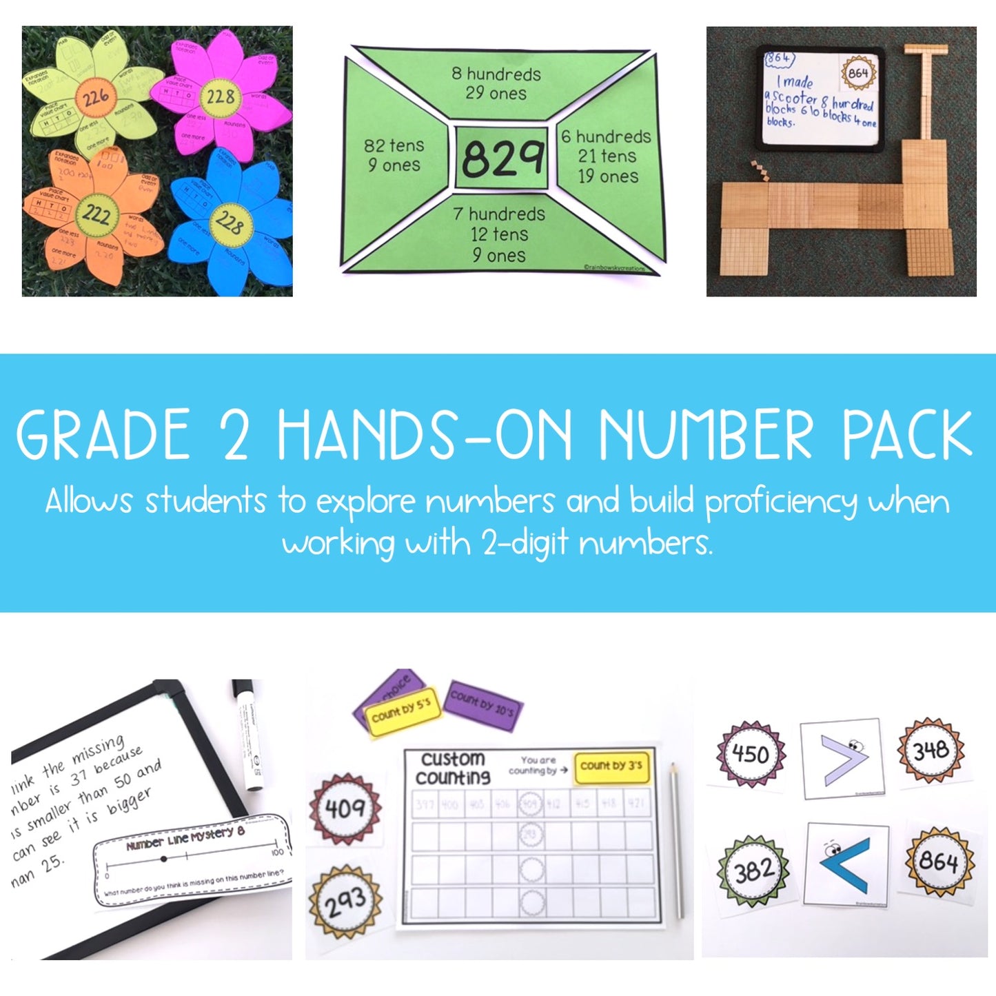 Number Sense BUNDLE | Place Value Activities | Grade 2