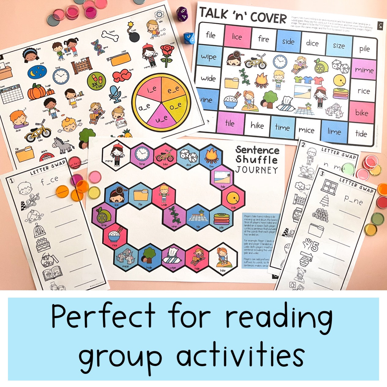 Long Vowel Games Bundle | Word Work Games | Reading Group Activities