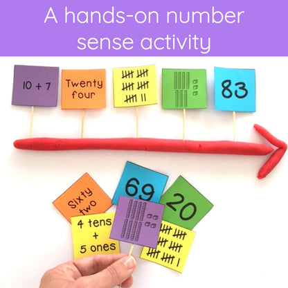 Ordering Numbers Maths Activity - Place Value Math Centres (Grades 1-2)