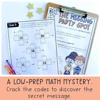 Halloween Math Code Cracker | Grade 1 & 2 Escape Room