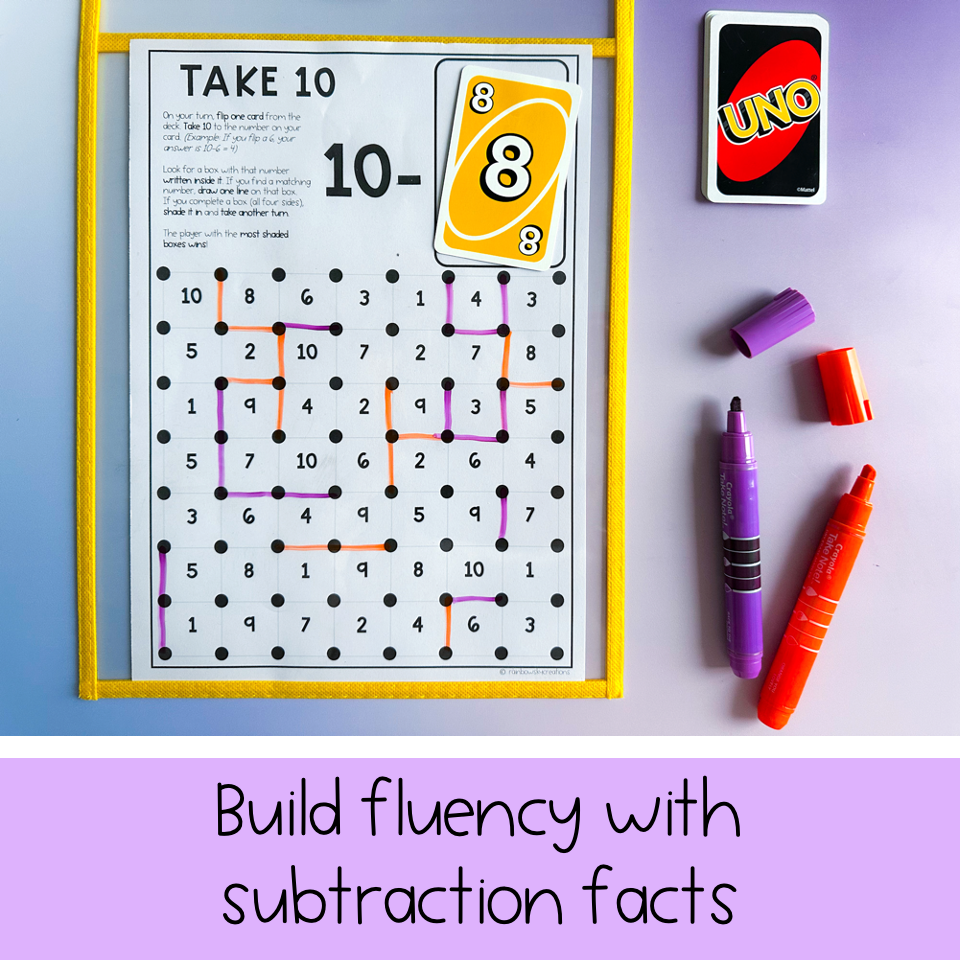 Subtraction Games | Number Fluency Games: Dots and Boxes
