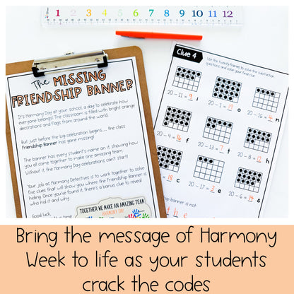 Harmony Day Math Code Cracker - Escape Room (Grade 1-2)