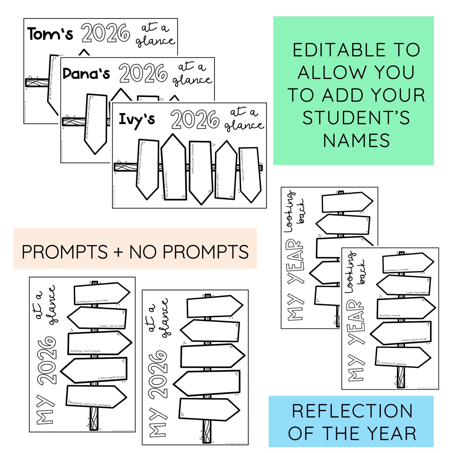 2026 At A Glance - New Year Reflection Activity