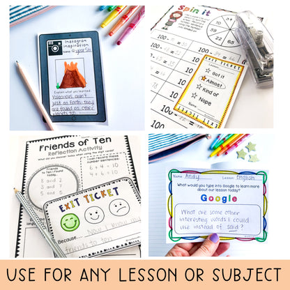 Exit Tickets | Exit slips for any lesson or subject