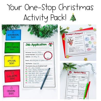 Christmas Activities | Creative Thinking Activities | Grades 3-6 [Digital & Printable]