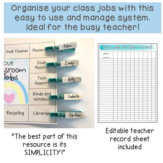 Editable Classroom Job System [Pastel Rainbow Theme]