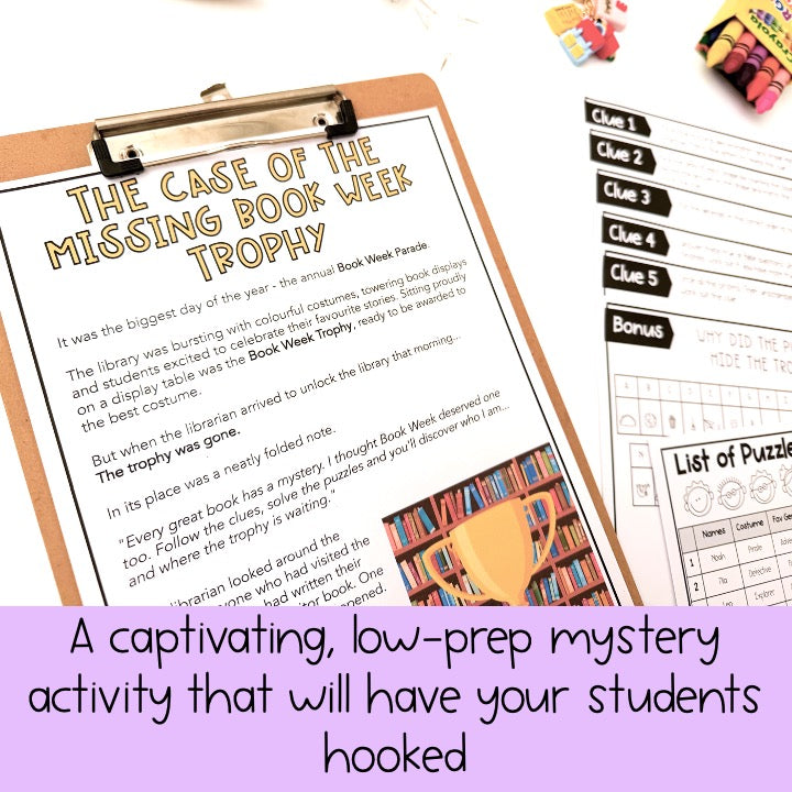 Book Week Math Code Cracker - Grades 3-6 Escape Room