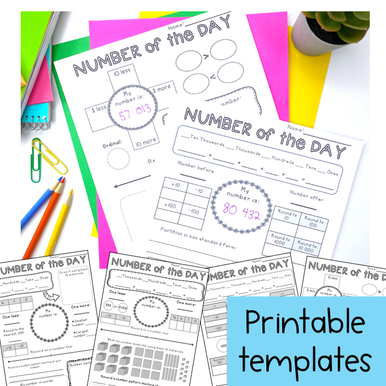 Number Of The Day BUNDLE | Warmup Templates [Digital & Printable]