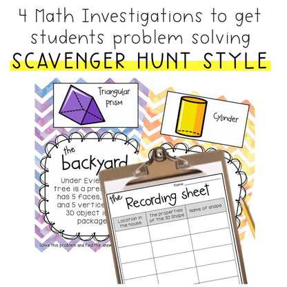 Math Investigations BUNDLE | Problem Solving | Scavenger Hunt | Grade 3