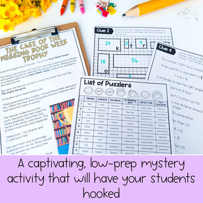 Book Week Math Code Cracker - Grades 3-6 Escape Room