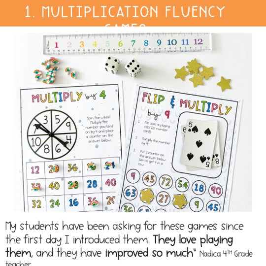 Multiplication & Division Fluency BUNDLE (Grades 3-4) – Rainbow Sky ...