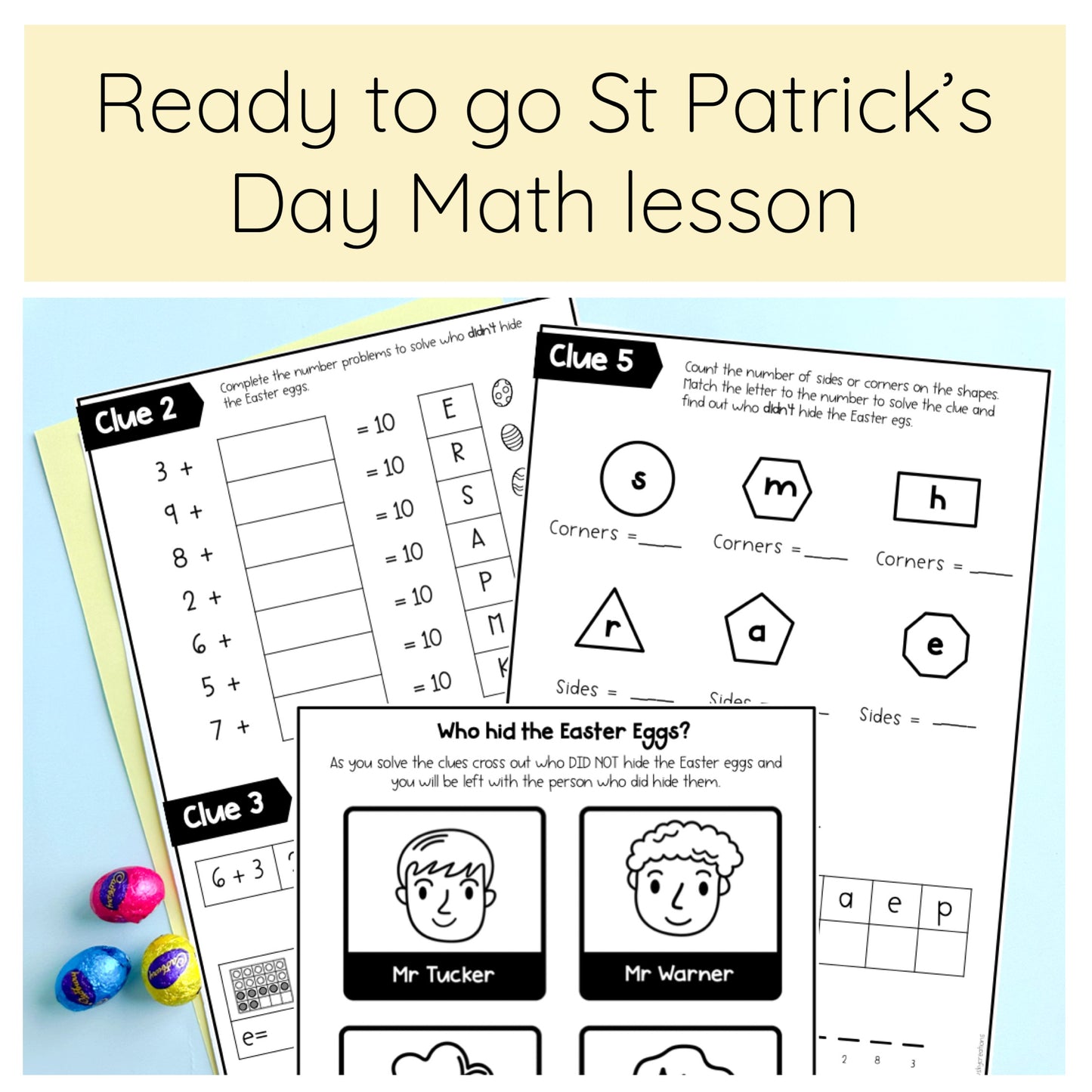 Easter Math Code Cracker -  Escape Room (Grade 1 & 2)