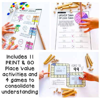 Place Value Worksheets & Games | Differentiated | Grade 2