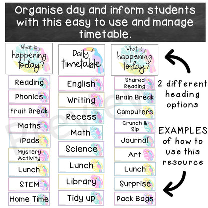 Editable Daily Timetable | Class Schedule [Toucan Theme]