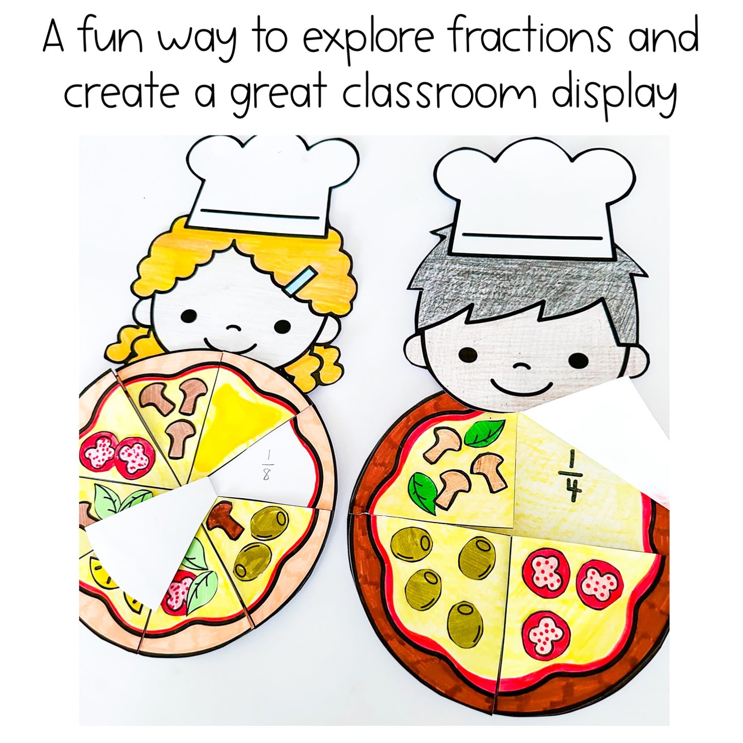 Pizza Fraction Craft | Halves, Quarters, Eighths Lesson