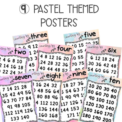 Skip Counting Posters | Maths Posters [Pastel Theme]