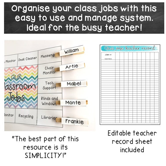 Classroom Job Templates | Simple Class Jobs [Watercolour Theme]