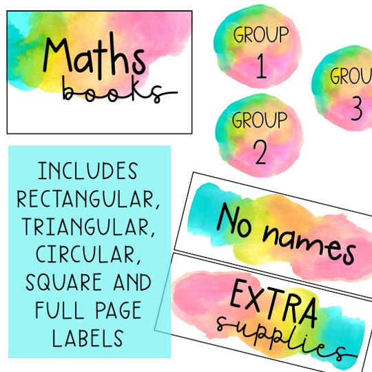 Editable Labels | Classroom Labels | Name Tags [Splash Rainbow Theme]