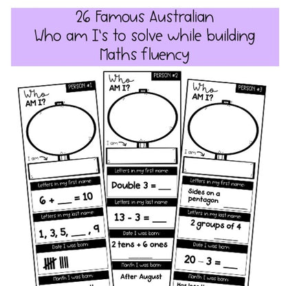 Australian Daily Mental Maths | Famous Australian Who Am I | Years 1-2