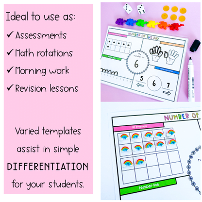 Number of the Day Templates 0-20 | Kindergarten