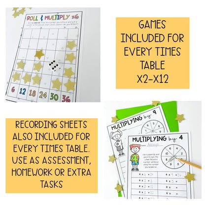 Times Table Fluency Games | Multiplication Recall Math Centers