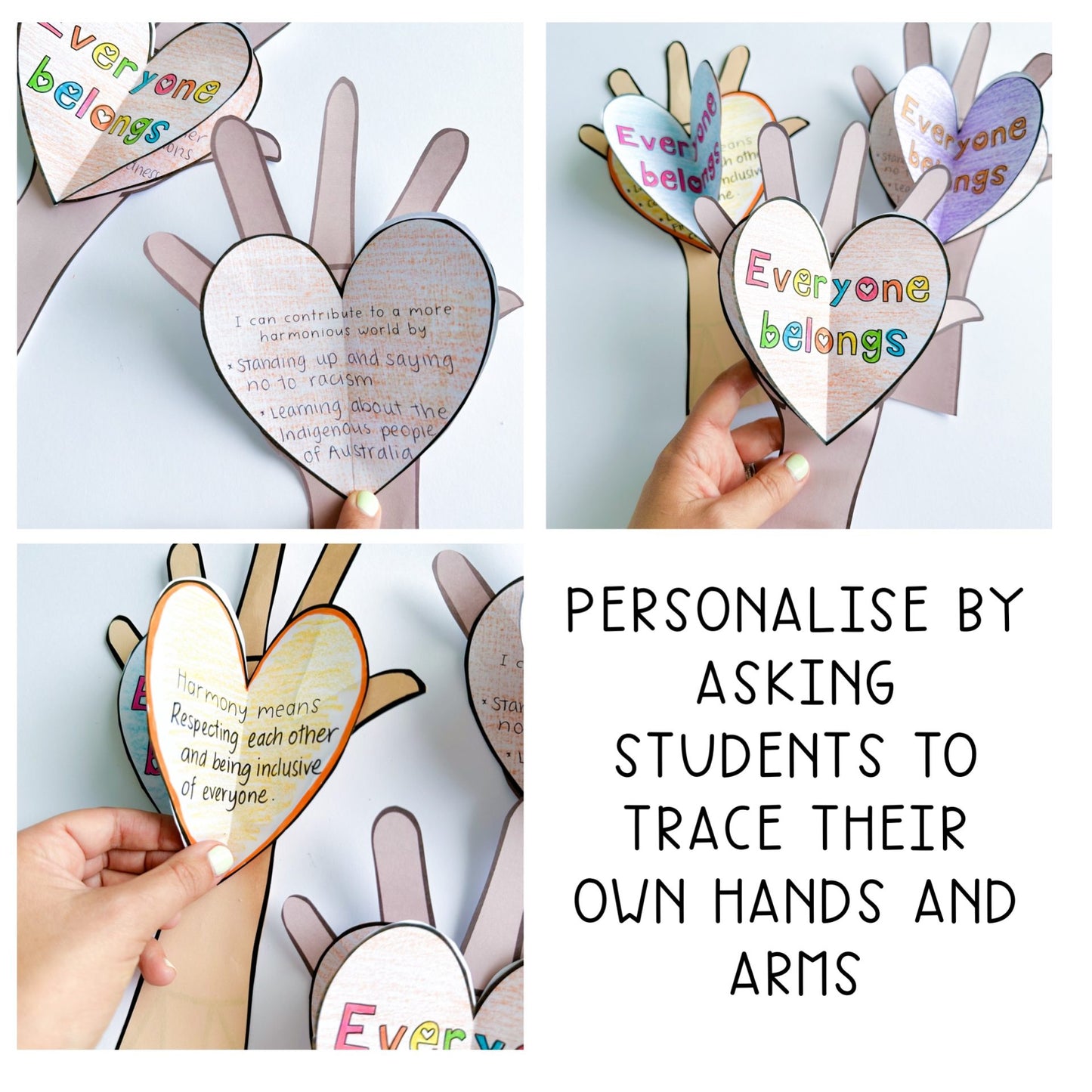 Harmony Hands Reflection Craft and Display | Harmony Week Craft