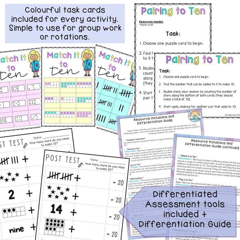 Friends of 10 Games | Addition and Subtraction Math Centers