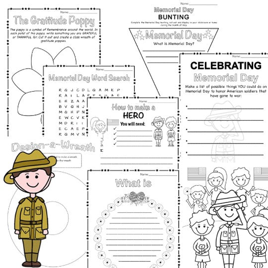 Memorial Day Activity Pack | Print & Go | Primary