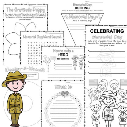 Memorial Day Activity Pack | Print & Go | Primary