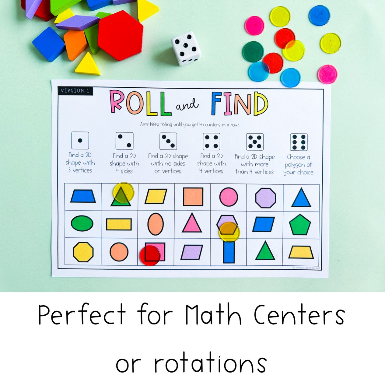 2D Shape Maths Centres | Features of 2D Shapes | Year 1 -2