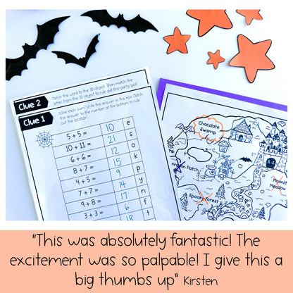 Halloween Math Code Cracker | Grade 1 & 2 Escape Room