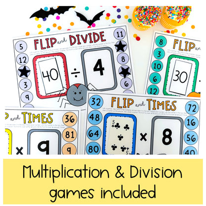 Halloween Multiplication & Division Games (Grades 3 - 5)