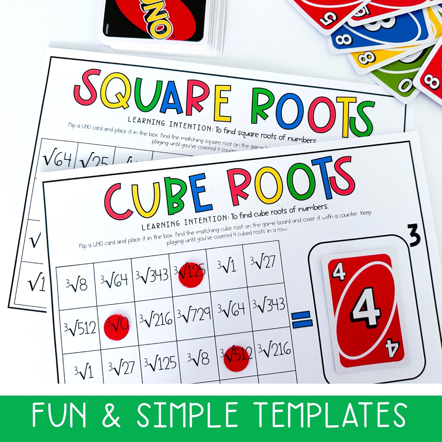 Uno Math Games BUNDLE - Grades 5-6 (Versions 1,2,3 & 4)