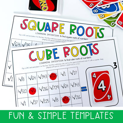 Uno Math Games BUNDLE - Grades 5-6 (Versions 1,2,3 & 4)
