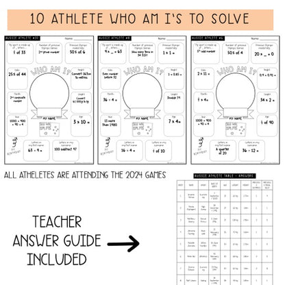 Olympic Games Maths Activity | Australian Athletes | Years 5-6