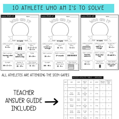 Olympic Games Maths Activity | Australian Athletes | Years 1-2