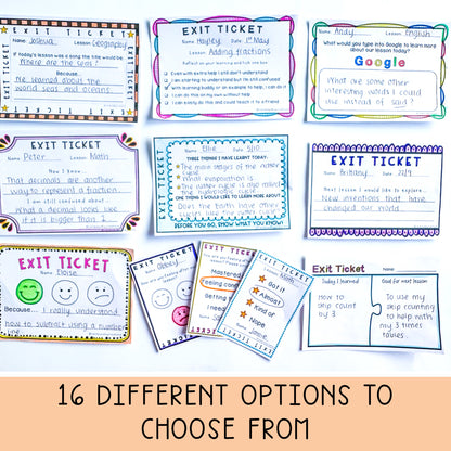 Exit Tickets | Exit slips for any lesson or subject