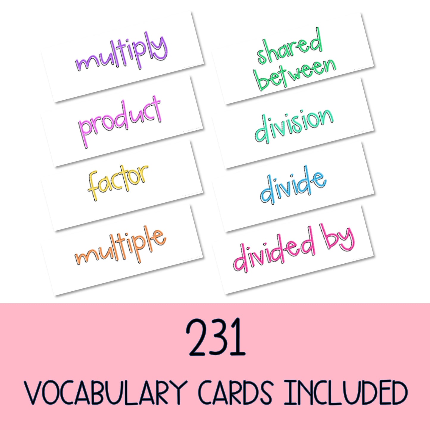 Math Vocabulary Cards | Maths Language | Australian Curriculum Aligned | Grade 4