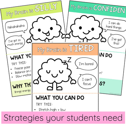 Self Regulation and Brain Break Posters for Kids