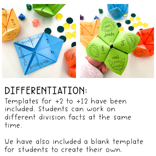 Division Chatterboxes | Division Facts Fluency & Division Practice
