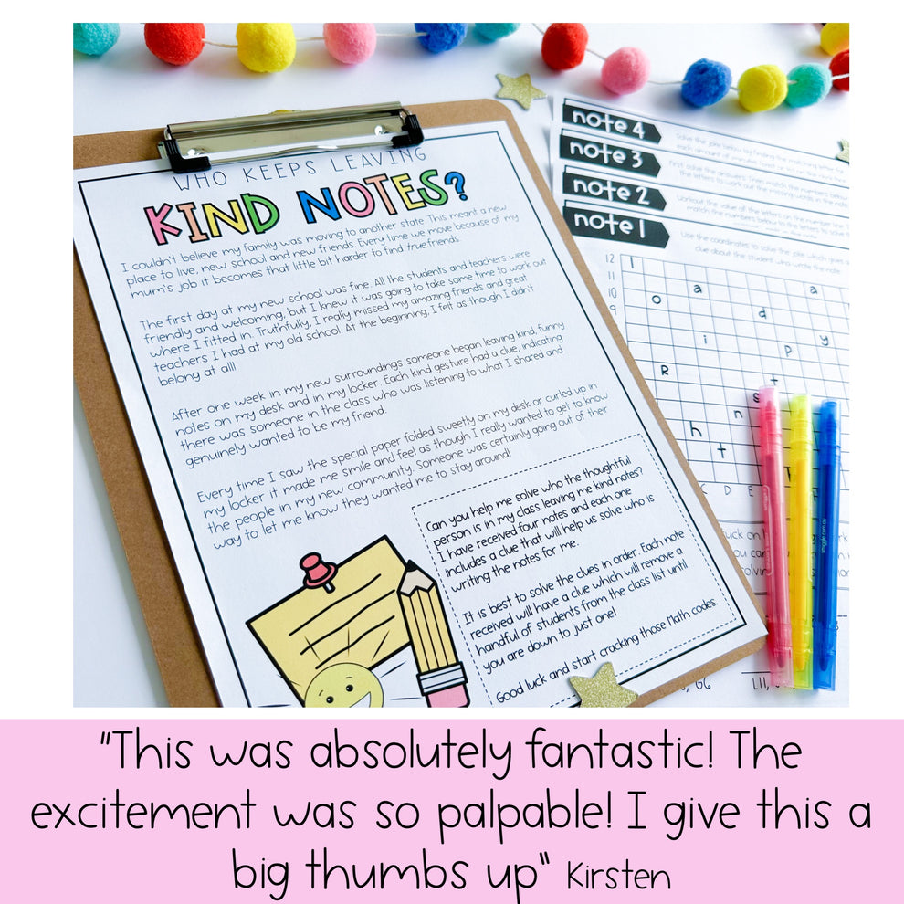 Kindness Code Cracker | Maths Code Breaker | Grades 3-6 – Rainbow Sky ...