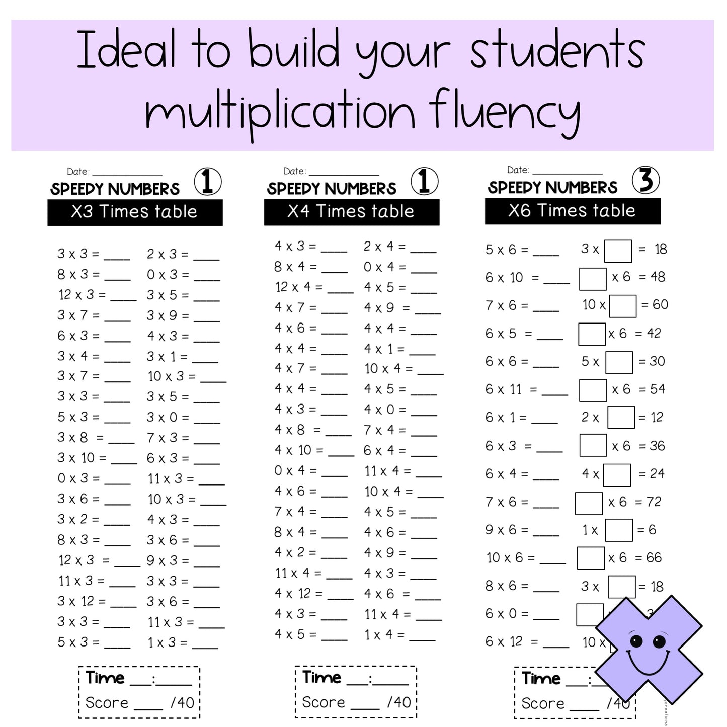 Speedy Numbers Booklets BUNDLE | Multiplication | Number Facts