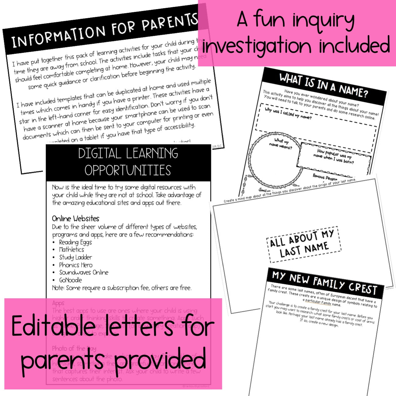 Holiday Homework | Learning At Home Pack | Years 3-4 [Digital & Printable]