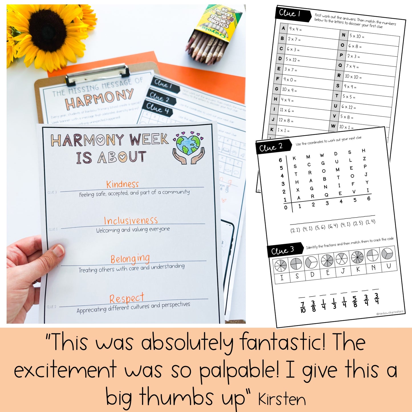 Harmony Week Math Code Cracker | Harmony Day Escape Room