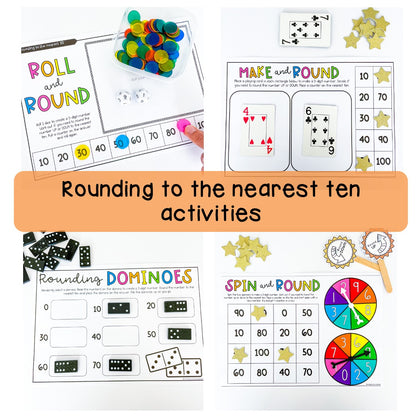 Rounding To The Nearest 10, 100 & 1000 | Rounding Math Centres BUNDLE