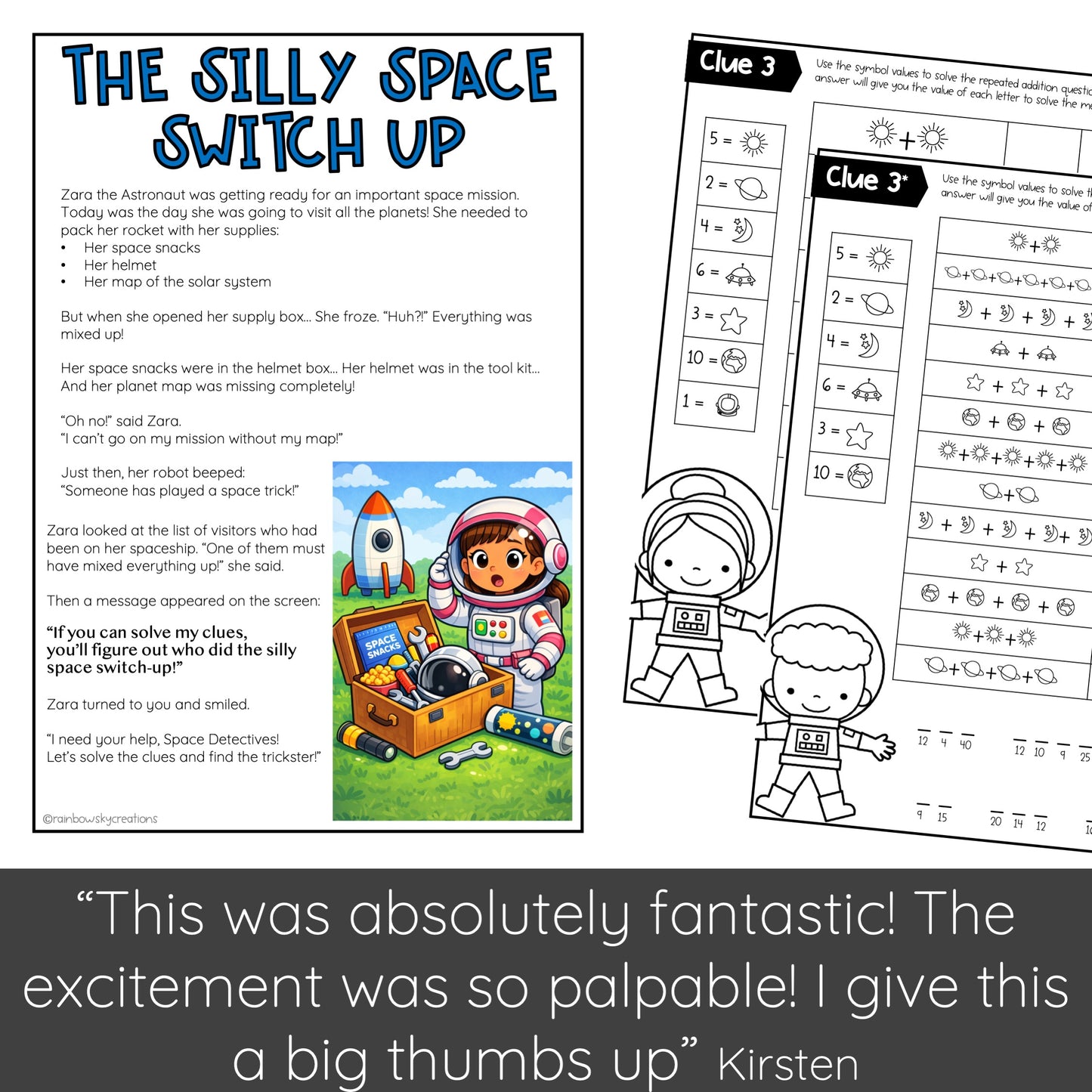Space Math Code Cracker - Escape Room (Grades 1-2)