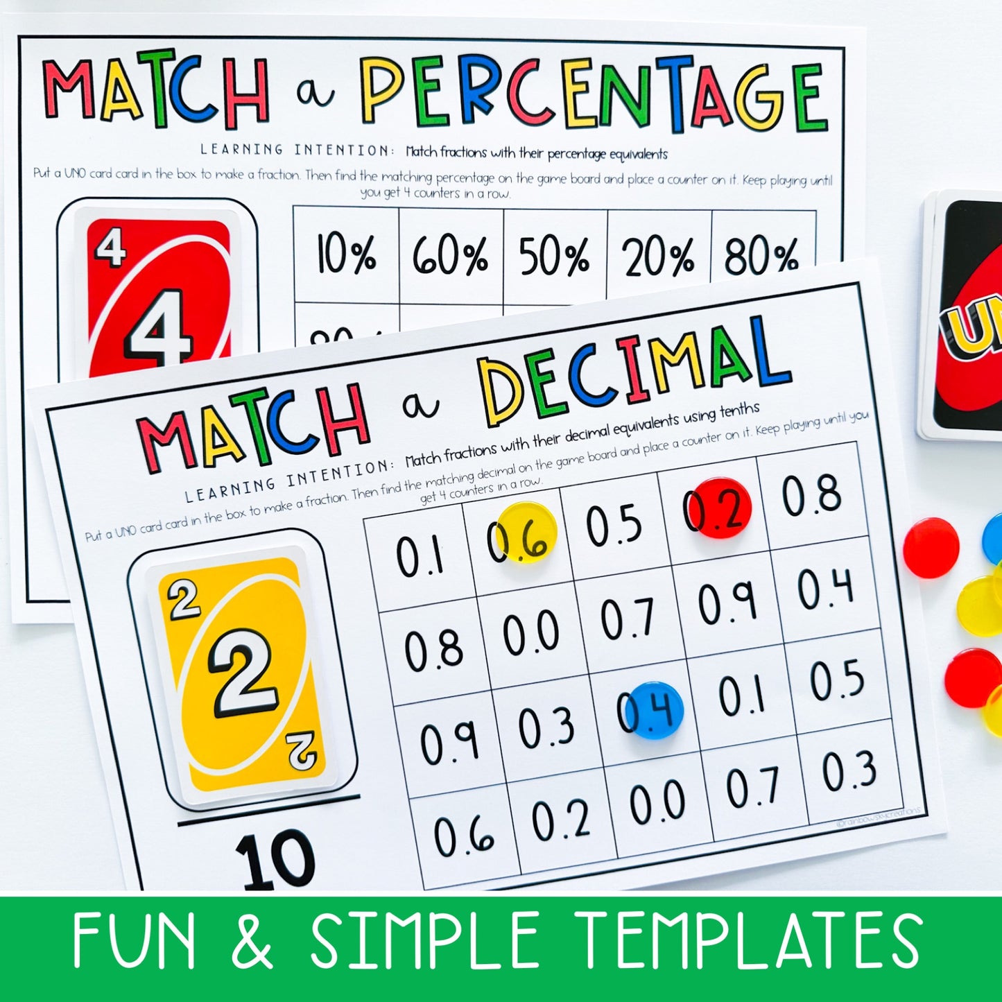UNO Card Games | Math Centres | Grades 5-6 [VERSION 3]